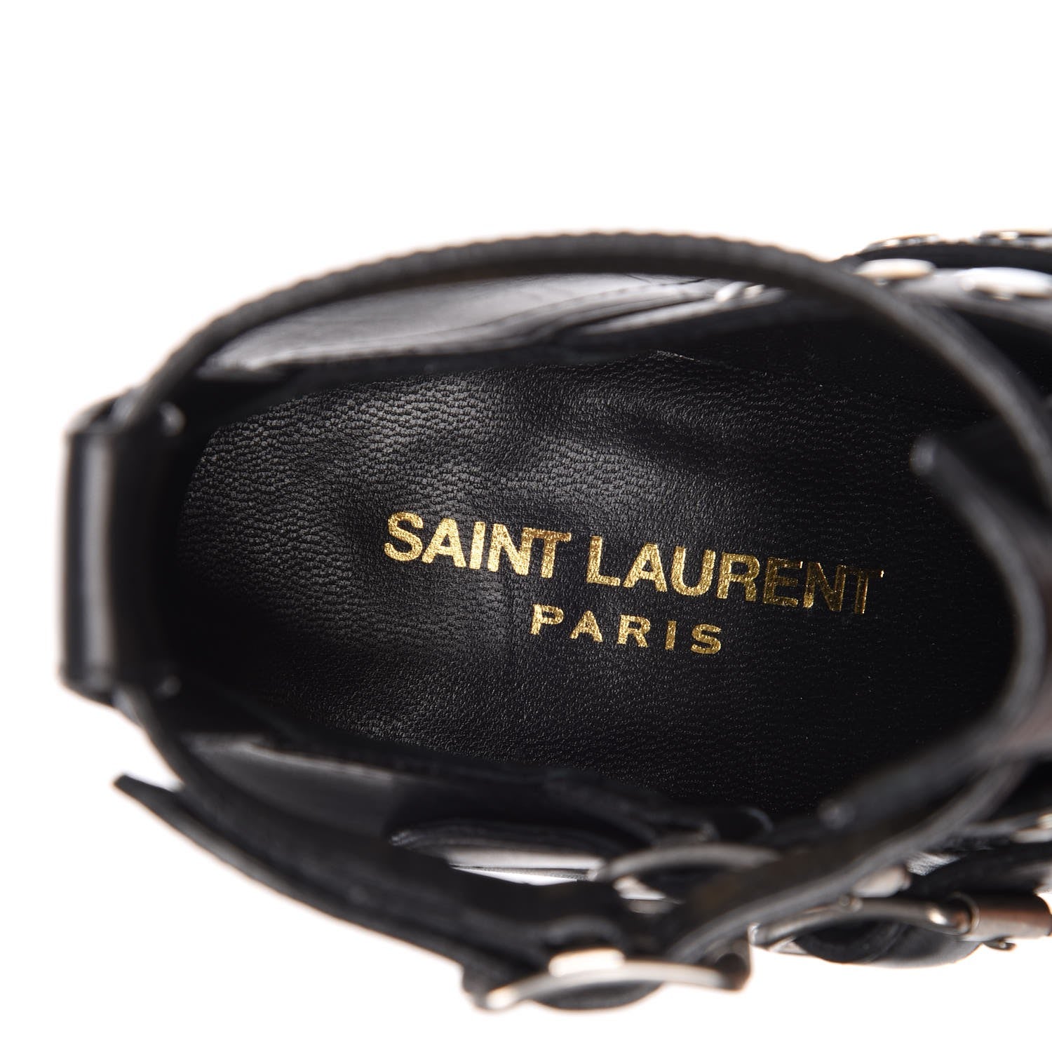Saint Laurent Calfskin Rock Rivet Stud Booties 36.5 Black 7 of 9