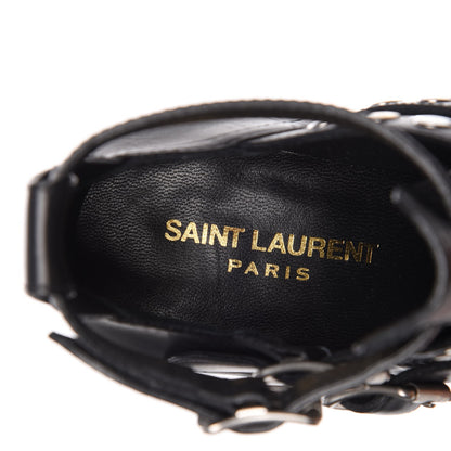 Saint Laurent Calfskin Rock Rivet Stud Booties 36.5 Black 7 of 9
