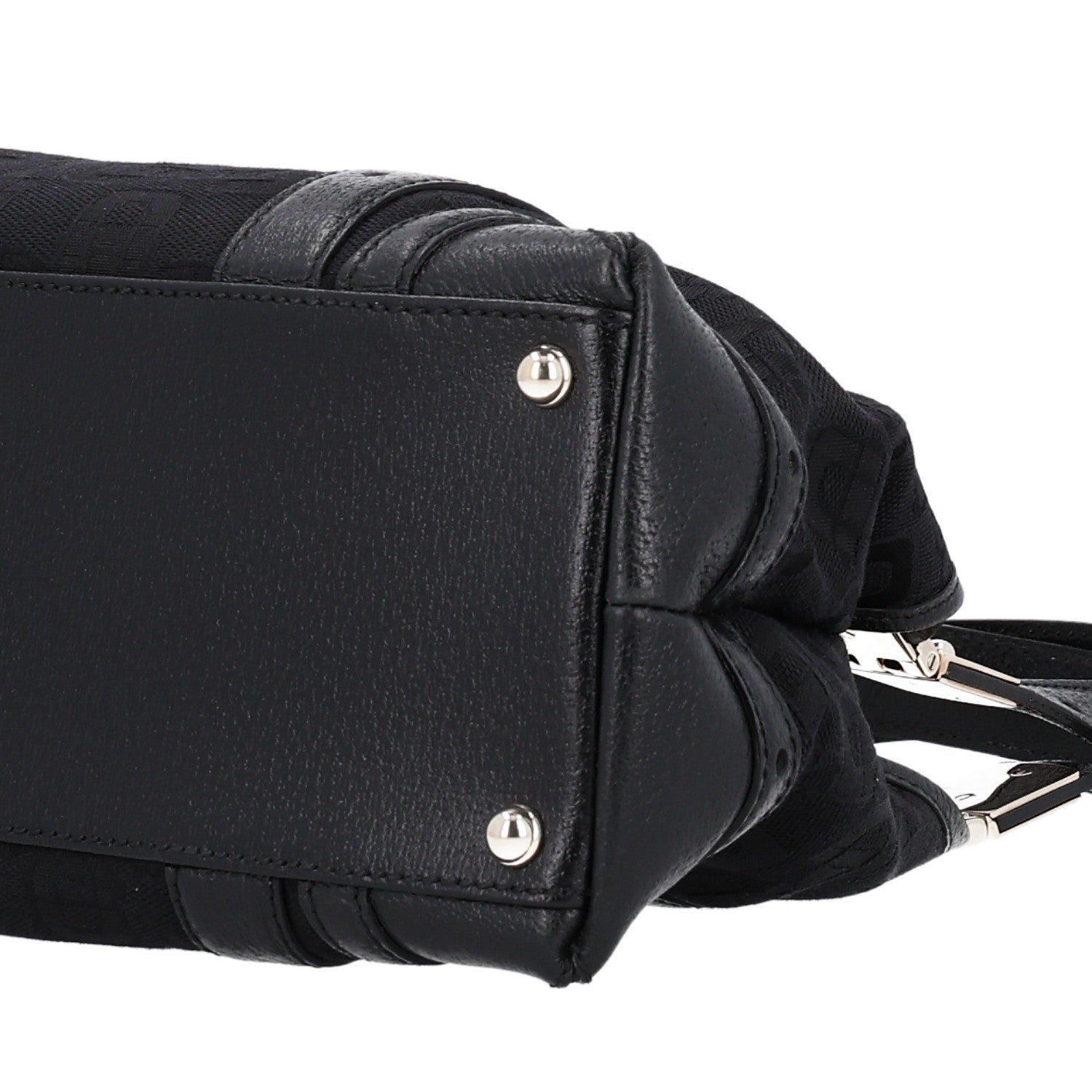 Gucci Canvas Horsebit Print Shoulder Bag Black 9 of 9