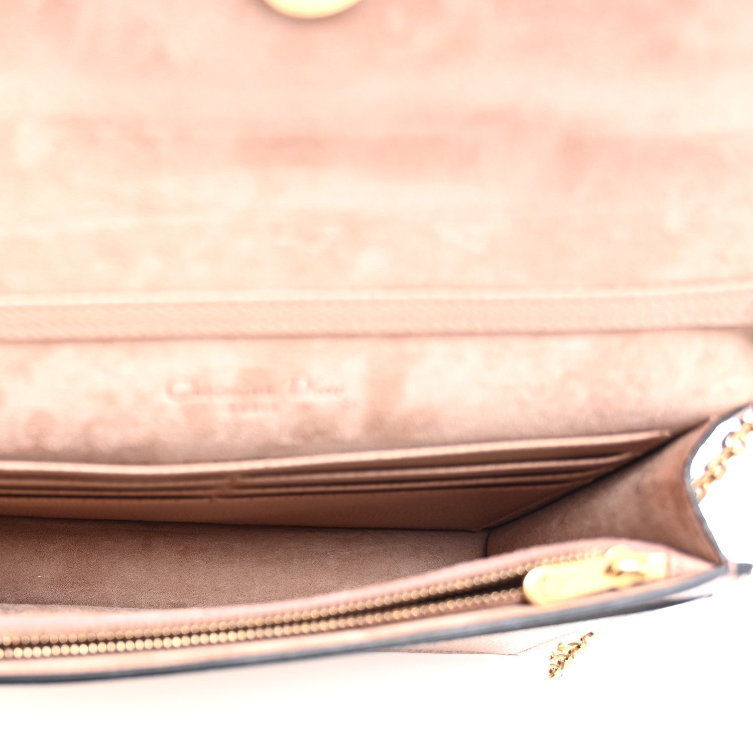 Christian Dior Grained Calfskin Saddle Chain Pouch Blush 5 of 9