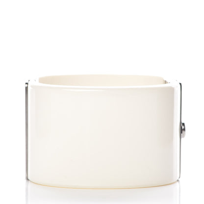 Chanel Resin Ruthenium CC Cuff White 3 of 6