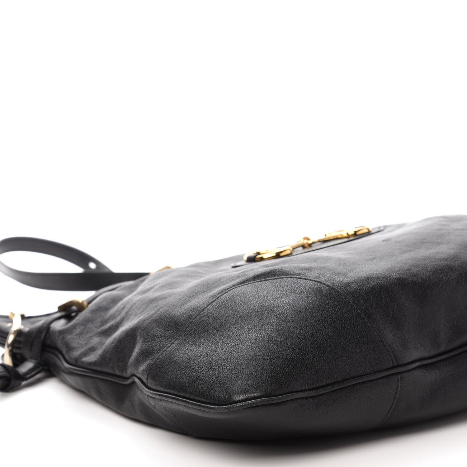 Gucci Sakai Calfskin Horsebit 1955 Cinch Top Messenger Bag Black 6 of 12