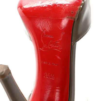 Christian Louboutin Jazz Calfskin Bettina 100 Ankle Strap Pumps 35.5 Mastic 7 of 9