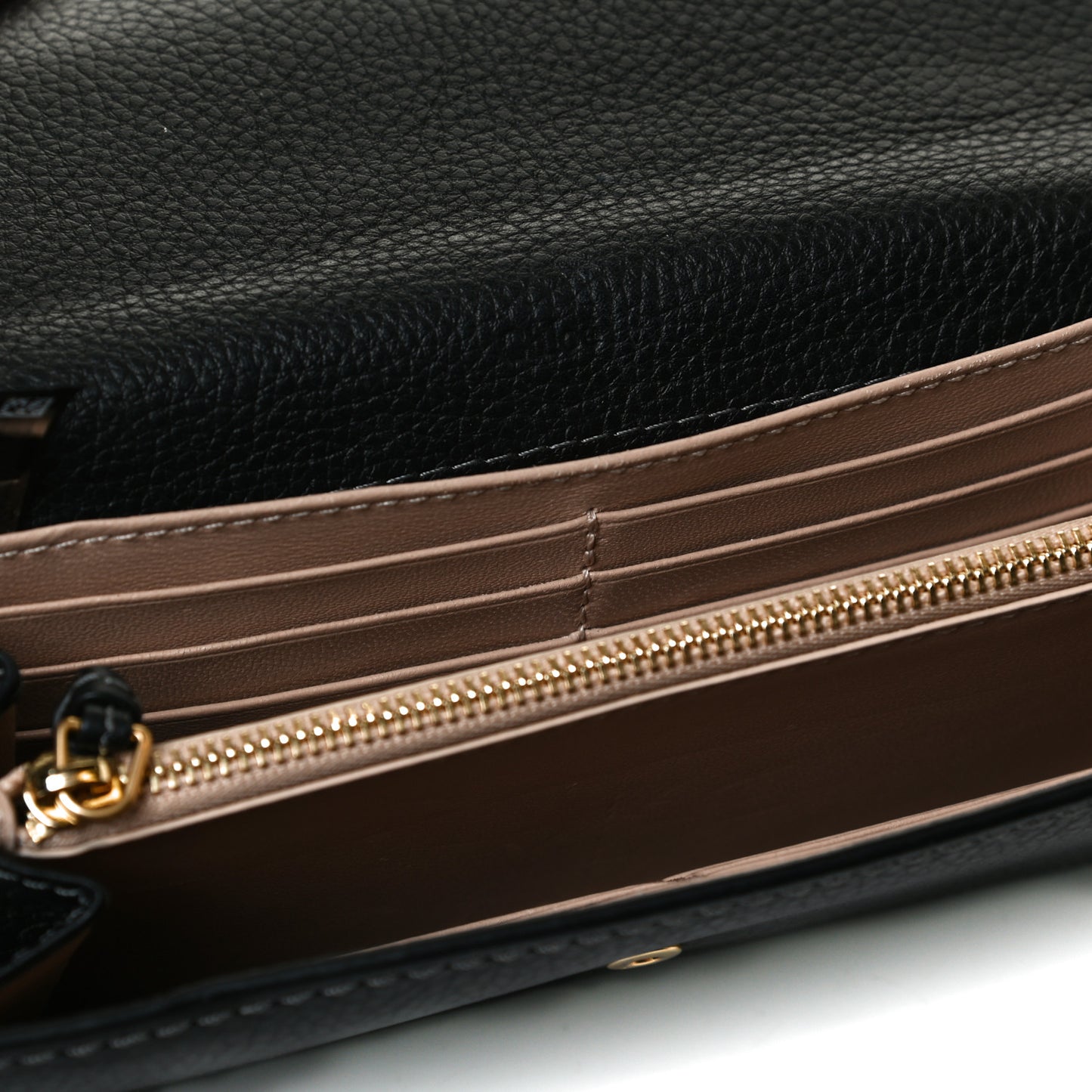 Calfskin Marcie Continental Flap Wallet Black