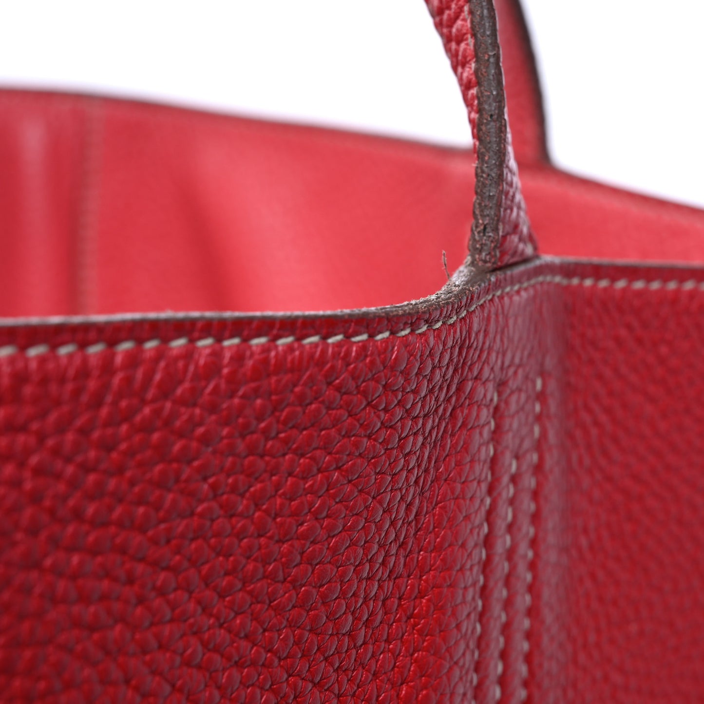 Taurillon Clemence Double Sens Reversible Tote 36 Rubis Bougainvillea