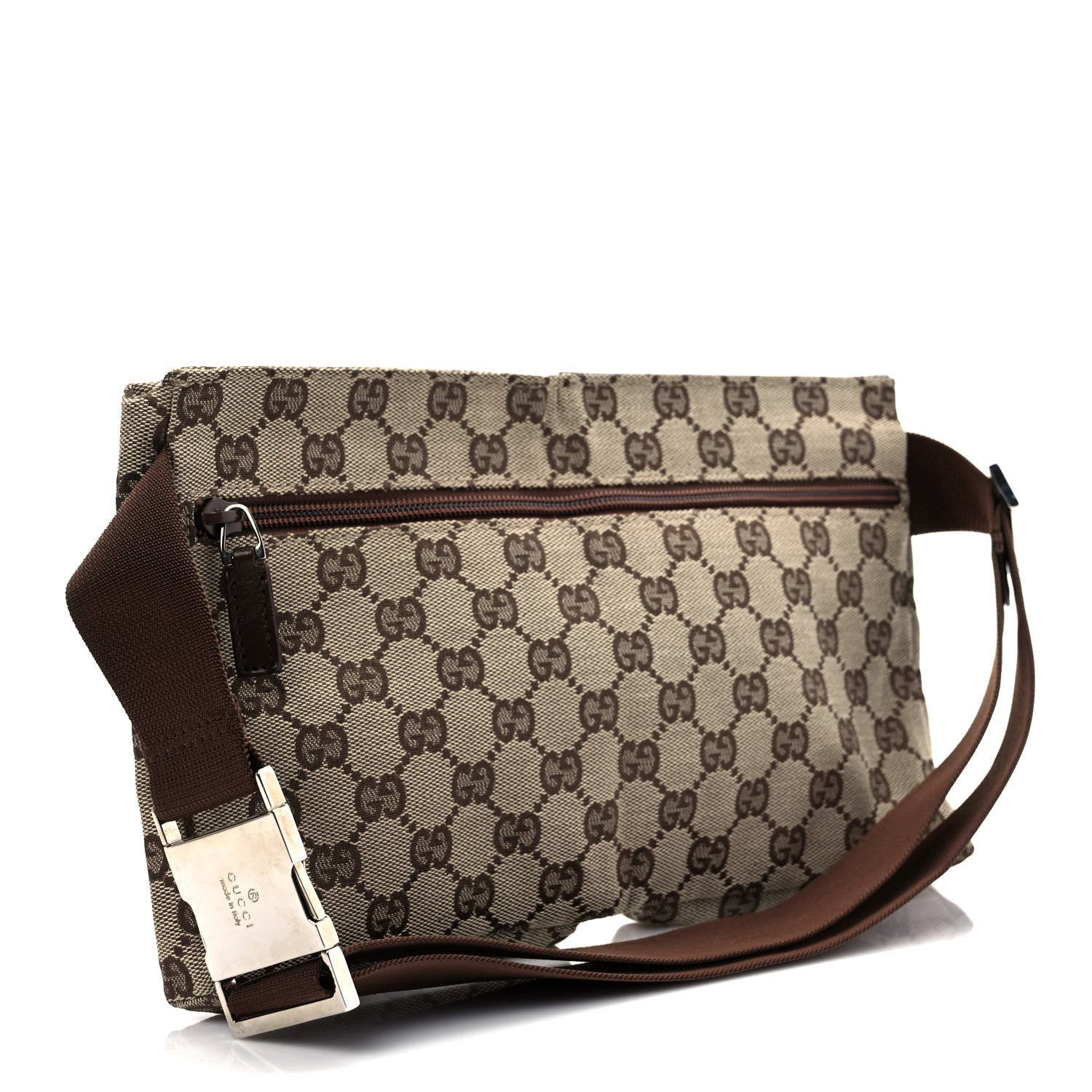 Gucci GG Monogram Double Pocket Belt Bag Dark Brown 3 of 9