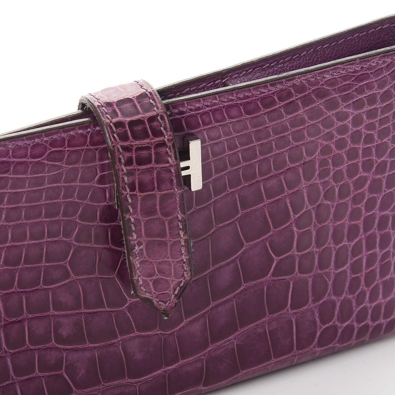 Hermes Shiny Alligator Bearn Wallet Violet 8 of 8