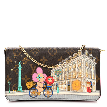 Louis Vuitton Monogram 2022 Christmas Animation Paris Pochette Felicie Chain Wallet Pink 1 of 10