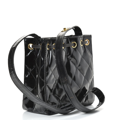 Chanel Patent Mini Drawstring Shoulder Bag Black 2 of 13