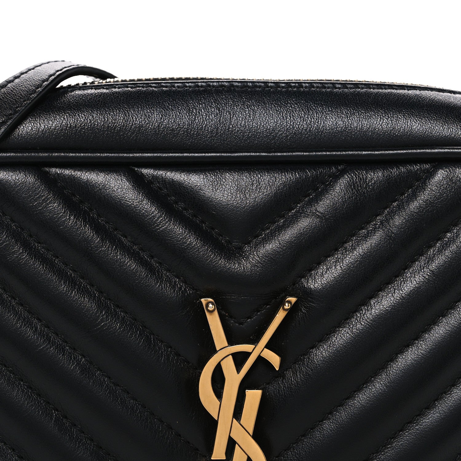 Saint Laurent Calfskin Matelasse Monogram Lou Camera Bag Black 7 of 9