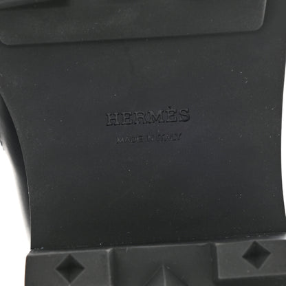 Hermes Glossed Calfskin Funk Ankle Boots 36 Black 6 of 9
