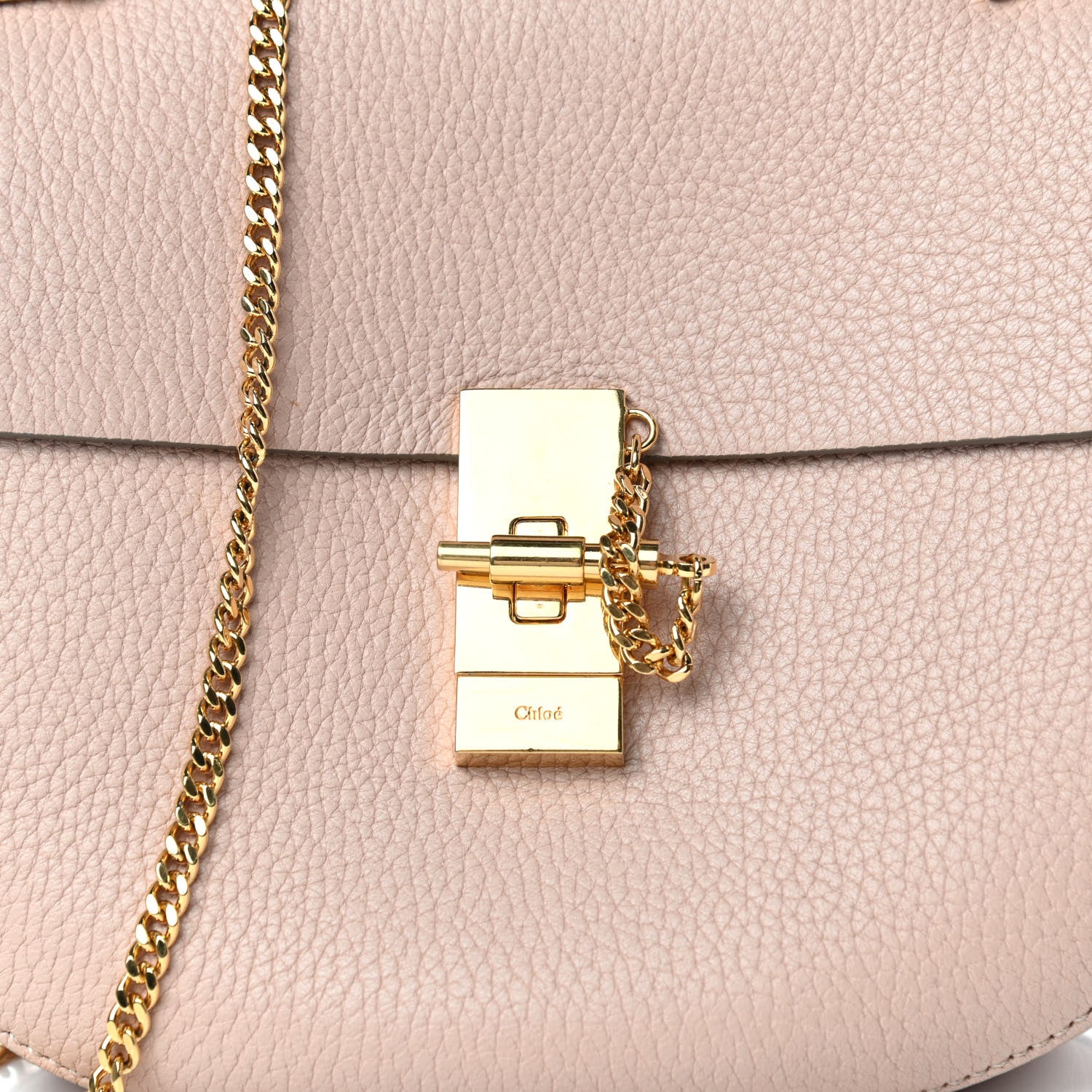 Chloe Grained Lambskin Drew Shoulder Bag Cement Pink 9 of 9
