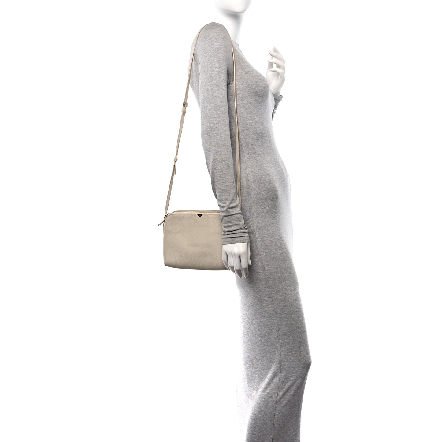 Grained Calfskin Multi-Pouch Crossbody Bag Ivory