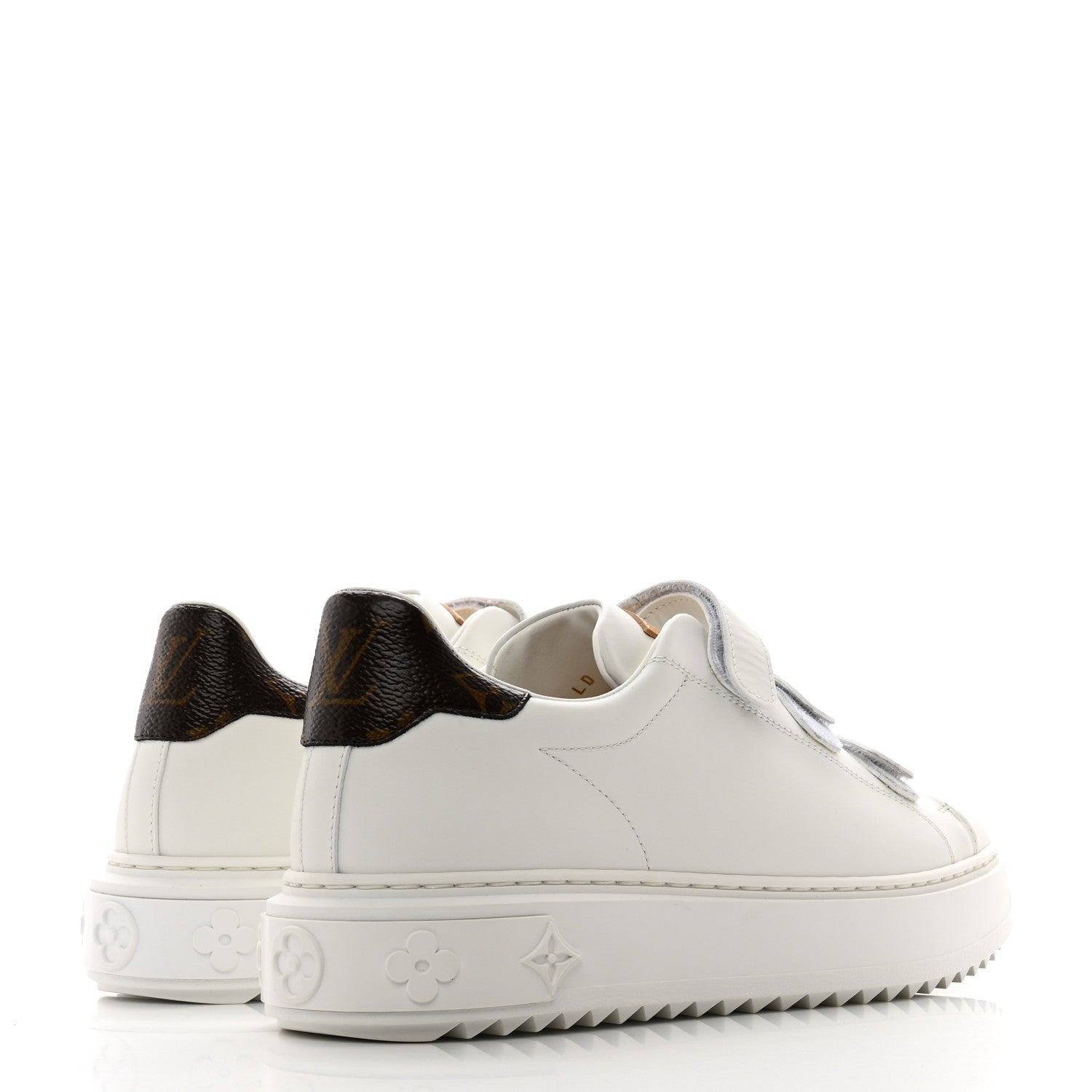 Louis Vuitton Lambskin Monogram Time Out Sneakers 39 White 4 of 10