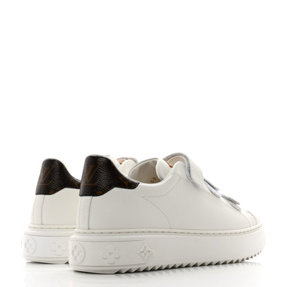 Louis Vuitton Lambskin Monogram Time Out Sneakers 39 White 4 of 10
