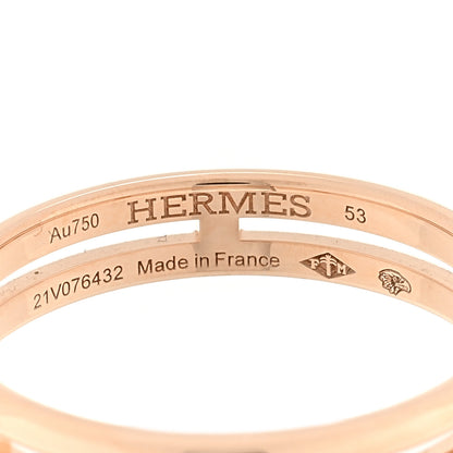 Hermes 18K Rose Gold Ariane Wedding Band Ring 53 6.5 4 of 4