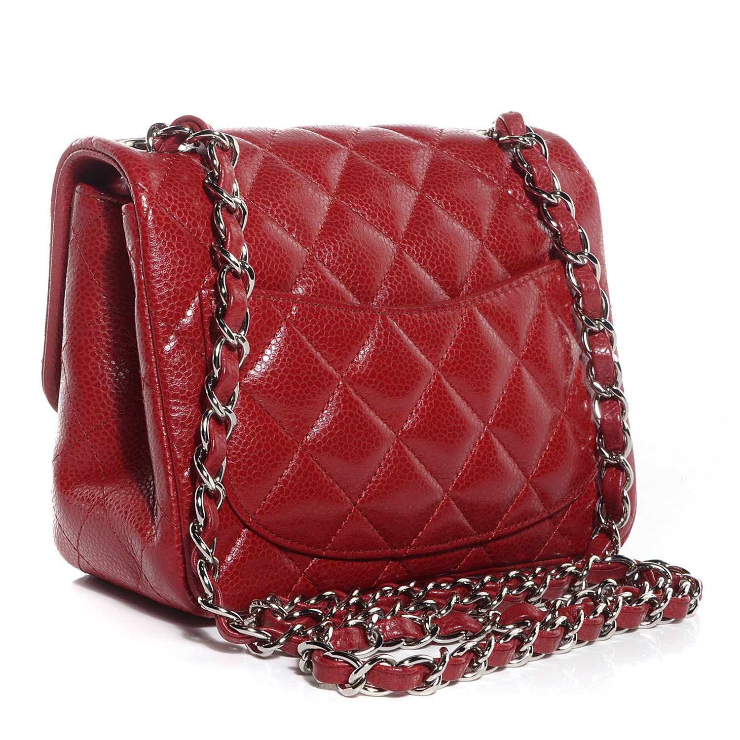 Chanel Caviar Quilted Mini Square Flap Dark Red 3 of 8
