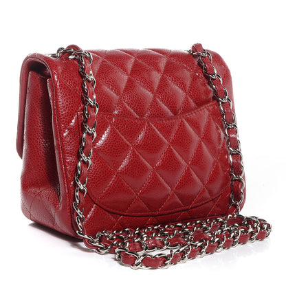 Chanel Caviar Quilted Mini Square Flap Dark Red 3 of 8