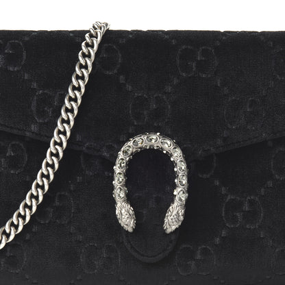 Gucci Velvet GG Monogram Mini Dionysus Chain Wallet Black 9 of 9