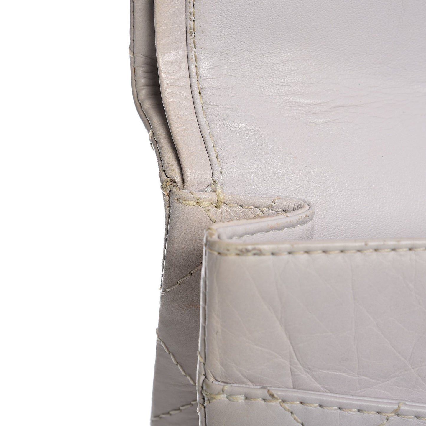 Aged Calfskin Quilted 2.55 Reissue 227 Flap White