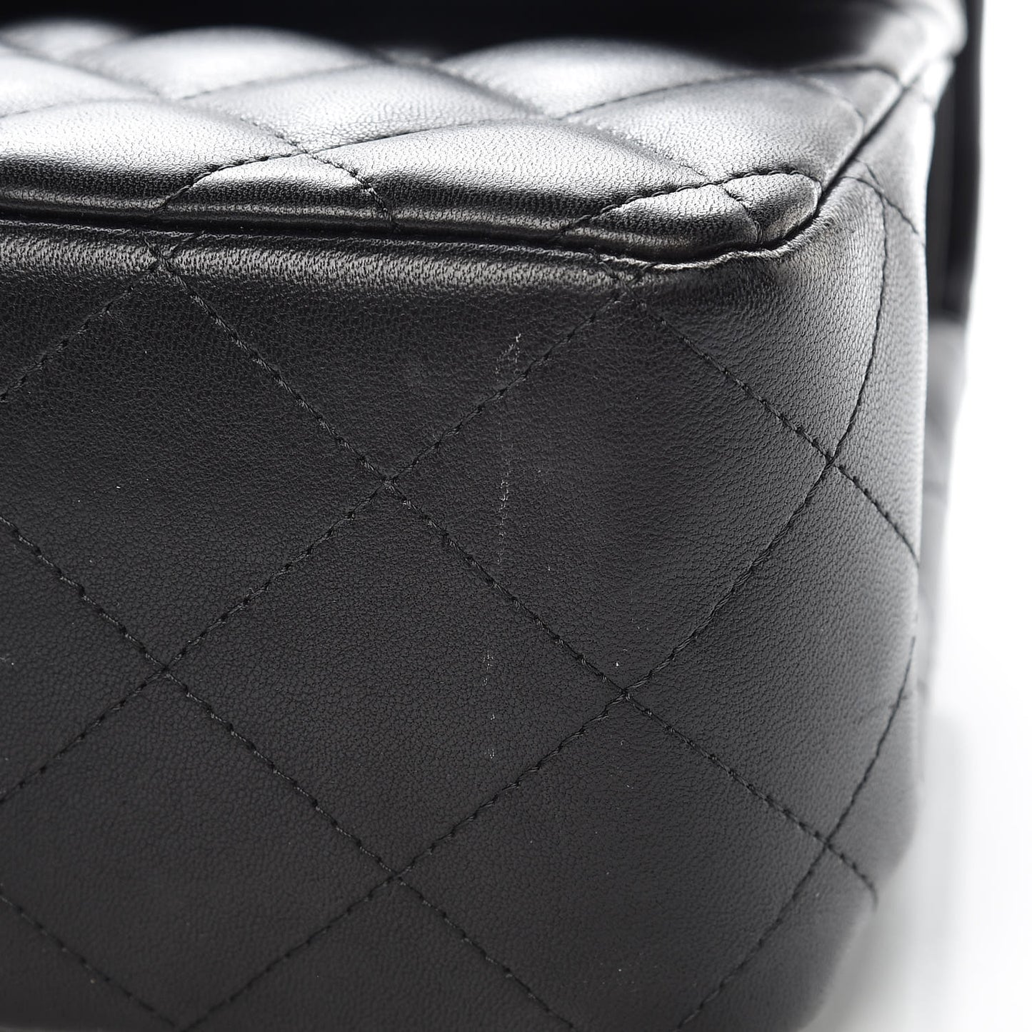 Lambskin Quilted Jumbo Double Flap Black