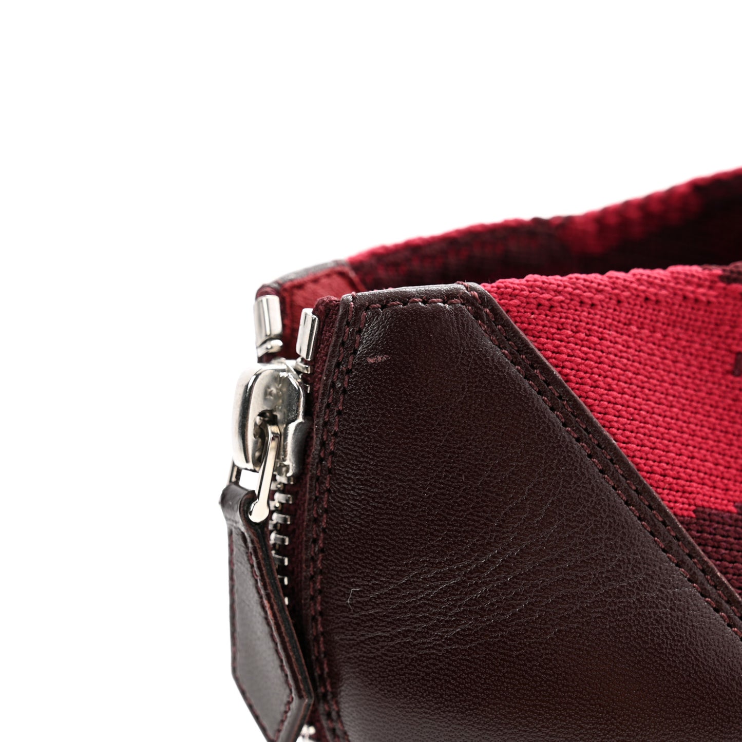 Mesh Calfskin Oxygene Sneakers 35 Red Bordeaux