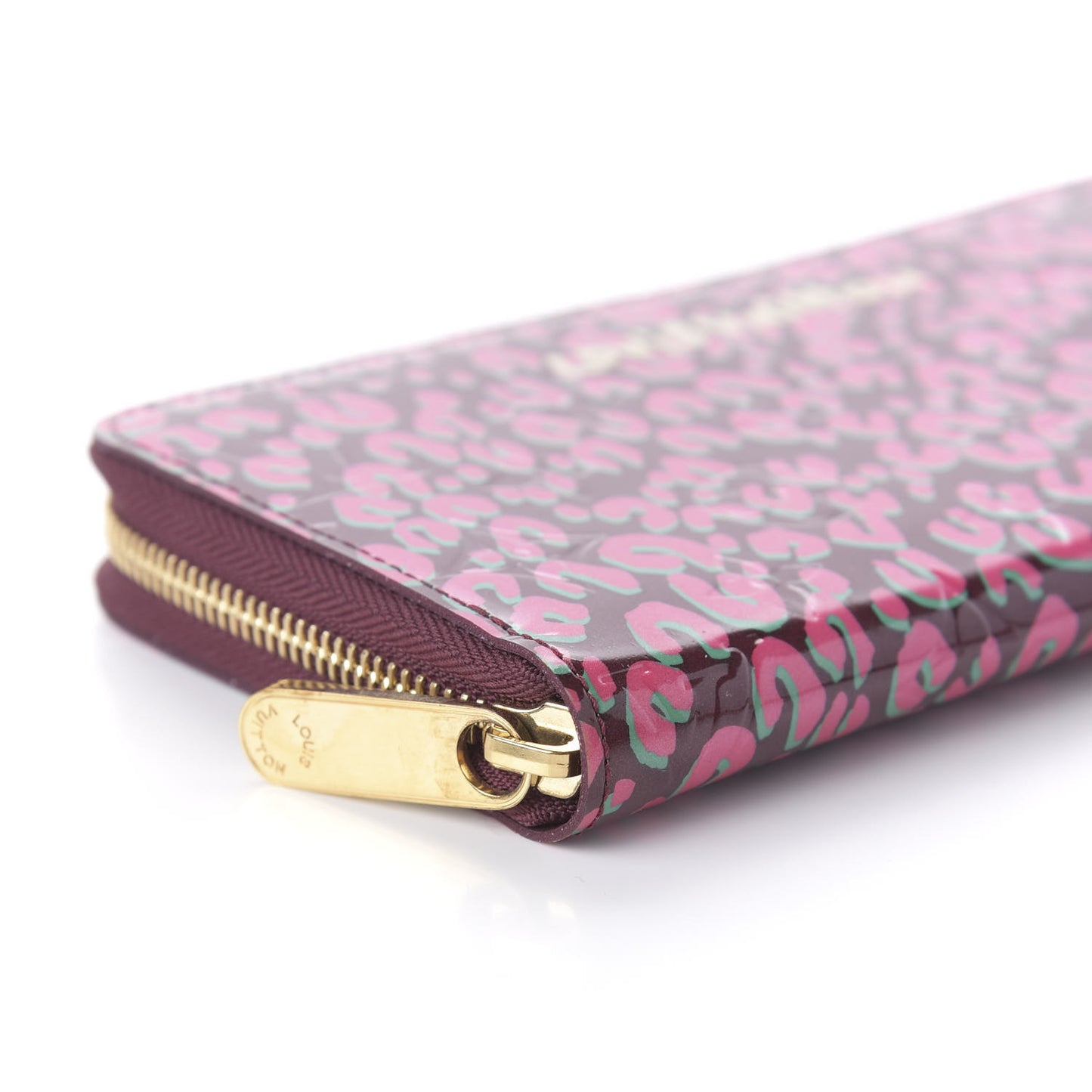 Vernis Leopard Zippy Wallet Rouge Fauviste