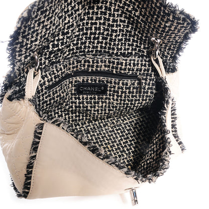 Chanel Calfskin Tweedy Flap Black Ivory 5 of 8