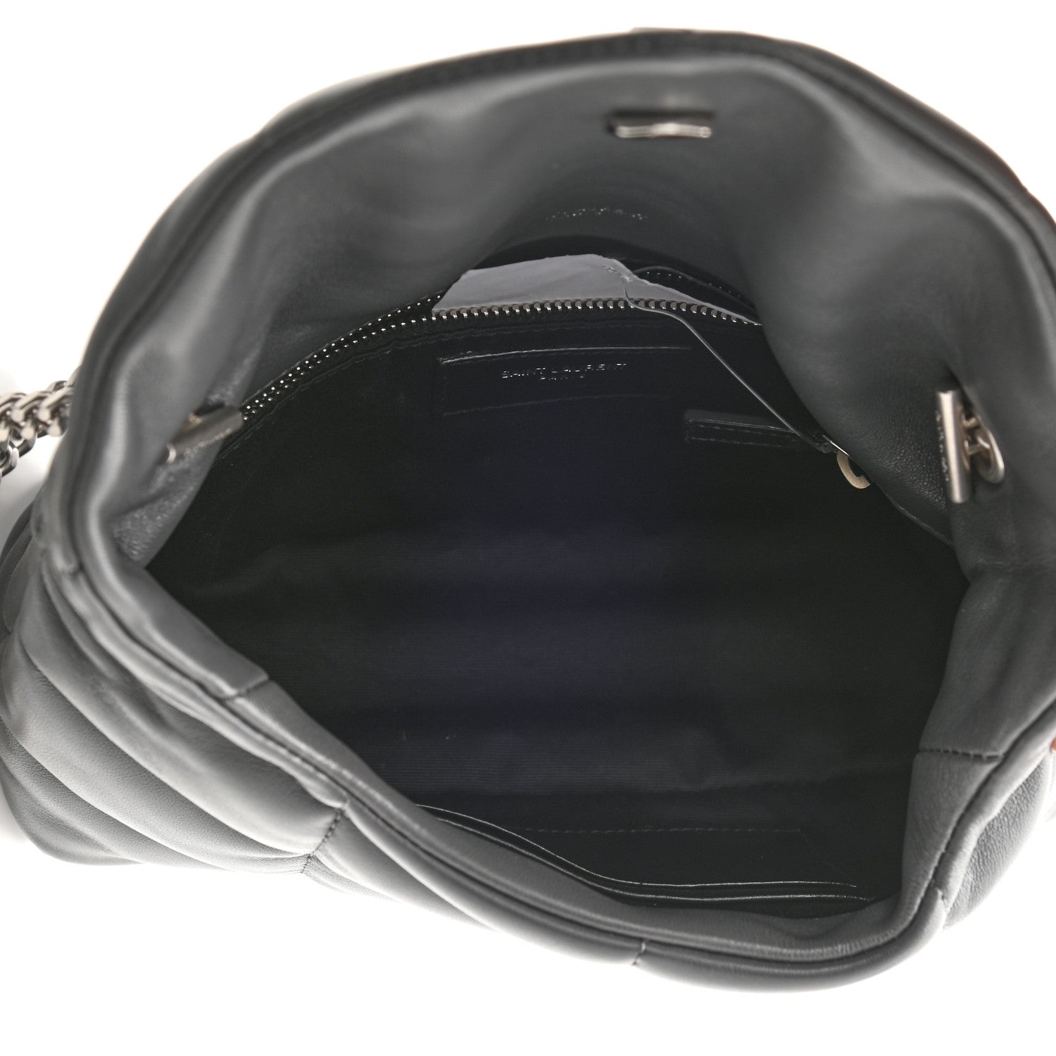 Saint Laurent Lambskin Quilted Toy Loulou Puffer Monogram Chain Satchel Storm 5 of 9