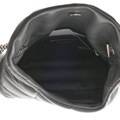 Saint Laurent Lambskin Quilted Toy Loulou Puffer Monogram Chain Satchel Storm 5 of 9