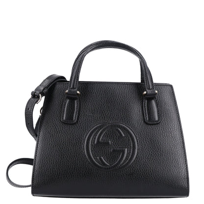 Gucci Pebbled Calfskin Medium Soho Top Handle Satchel Black 1 of 10