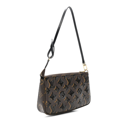 Louis Vuitton Monogram Sequins Pochette Accessories Black 3 of 10
