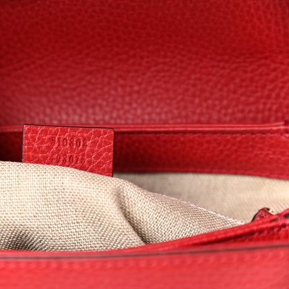 Gucci Dollar Calfskin Interlocking G Top Handle Shoulder Bag Red 13 of 21
