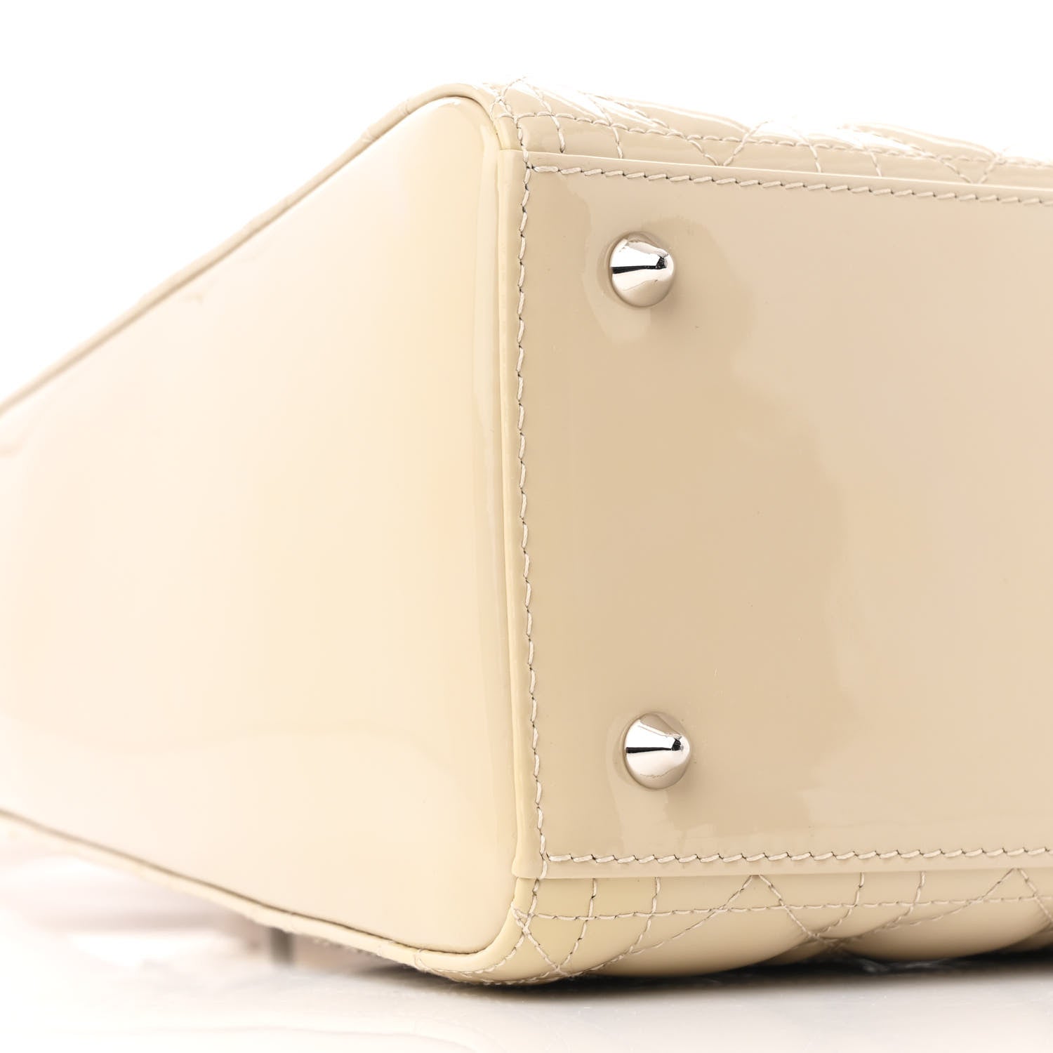 Christian Dior Patent Cannage Medium Lady Dior Beige 9 of 11