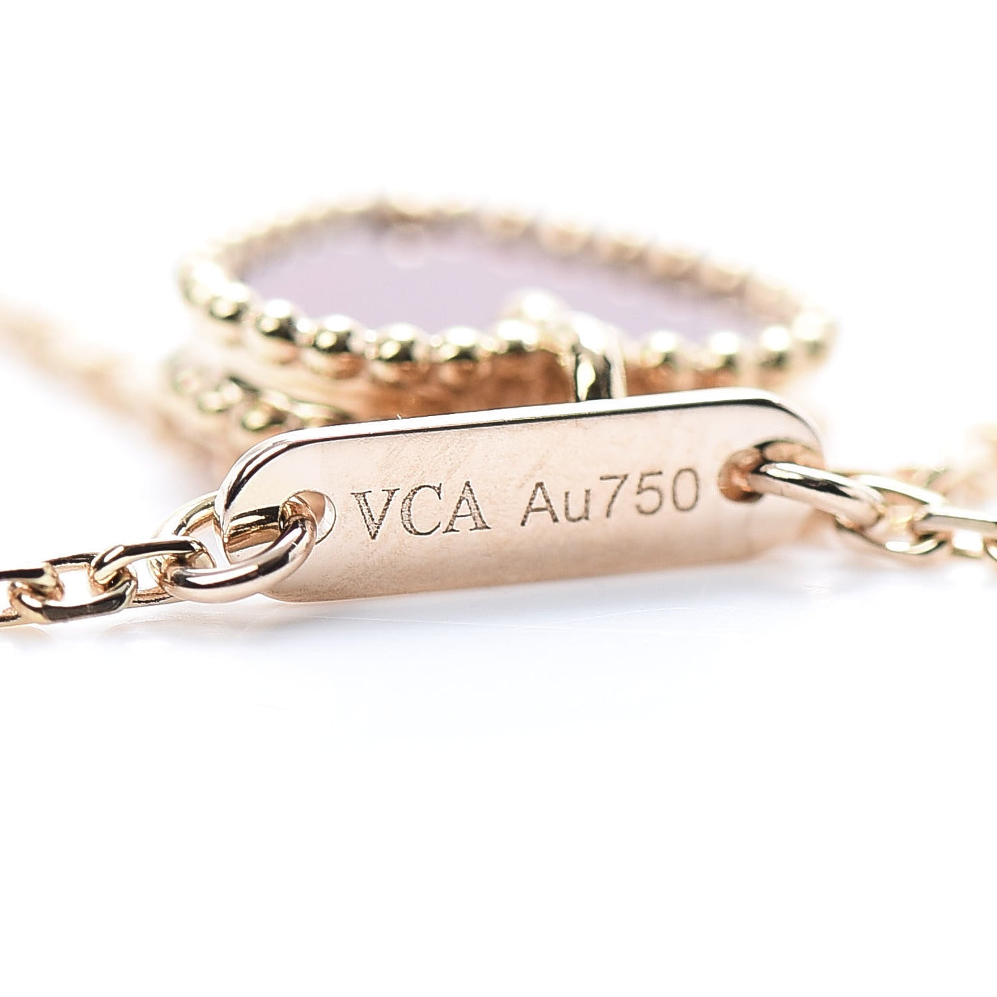 18K Rose Gold Carnelian Sweet Alhambra Heart Pendant Necklace