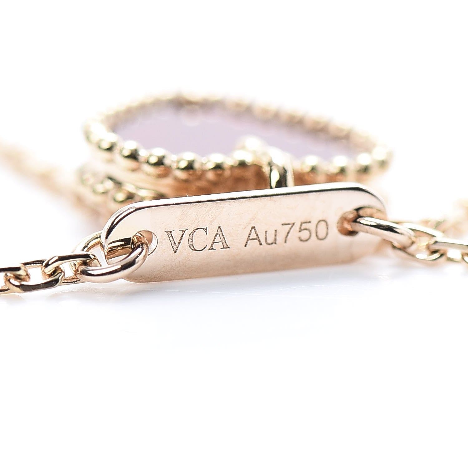 Van Cleef & Arpels 18K Rose Gold Carnelian Sweet Alhambra Heart Pendant Necklace 6 of 7