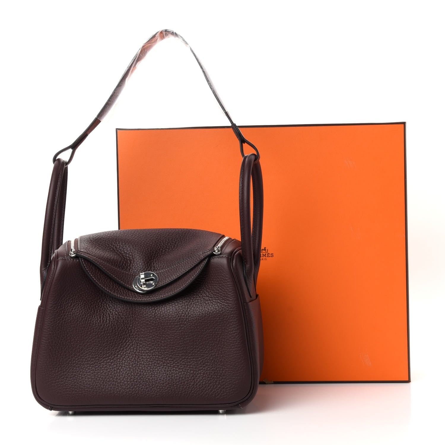 Hermes Taurillon Clemence Lindy 26 Rouge Sellier 10 of 10