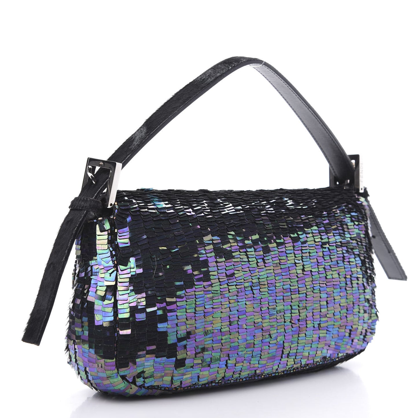 Sequin Paillettes Calf Hair Baguette Multicolor