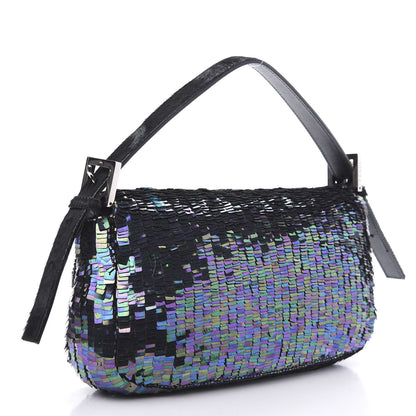 Fendi Sequin Paillettes Calf Hair Baguette Multicolor 3 of 9