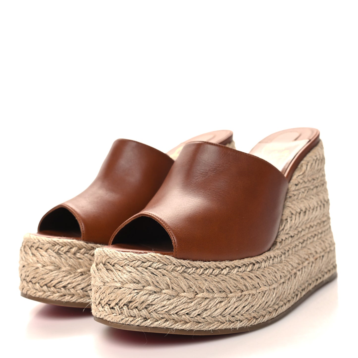 Calfskin Ariella Zeppa 130 Espadrille Sandals 40 Cuoio