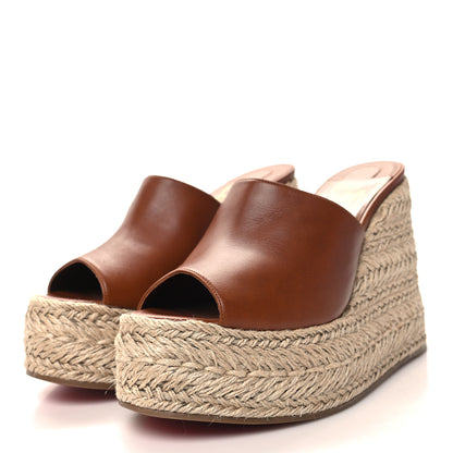 Christian Louboutin Calfskin Ariella Zeppa 130 Espadrille Sandals 40 Cuoio 3 of 8