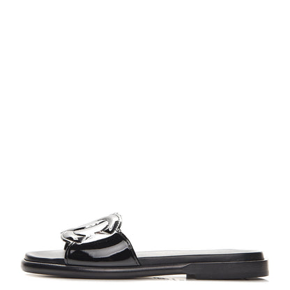 Chanel Patent Calfskin CC Slip On Mules 35 Black 1 of 10