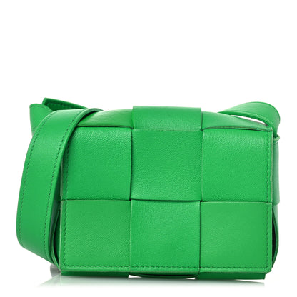 Bottega Veneta Lambskin Maxi Intreccio Candy Cassette Crossbody Bag Green 1 of 12