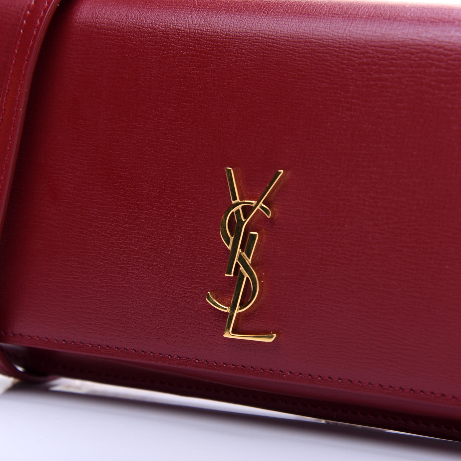 Saint Laurent Smooth Calfskin Monogram Phone Holder Crossbody Opyum Red 9 of 10