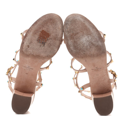 Valentino Garavani Calfskin Rockstud Rolling 60mm City Sandals 41 Soft Noisette 5 of 14
