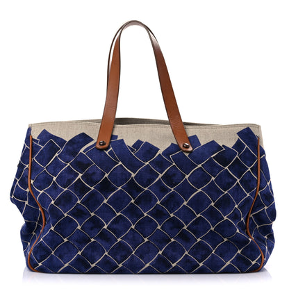Bottega Veneta Natural Linen Calfskin Tote White Rope 1 of 23