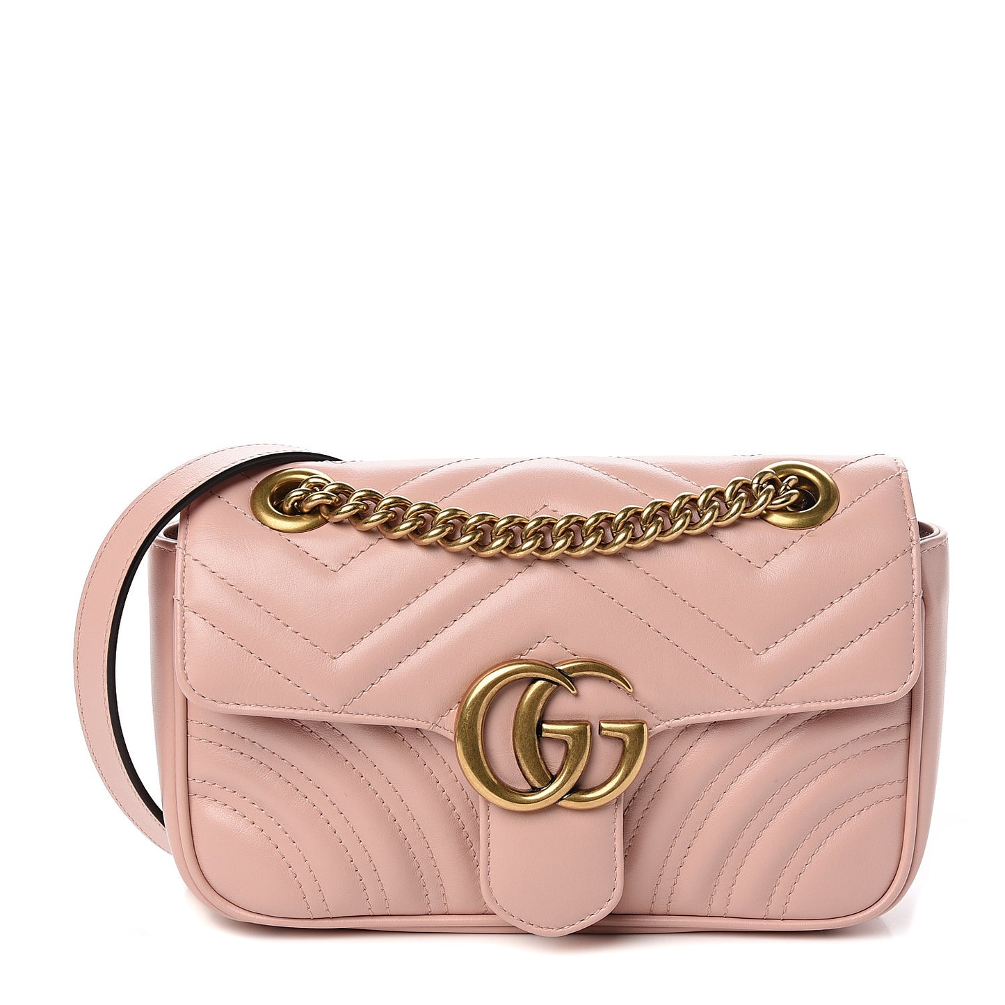 Calfskin Matelasse Mini GG Marmont Shoulder Bag Perfect Pink