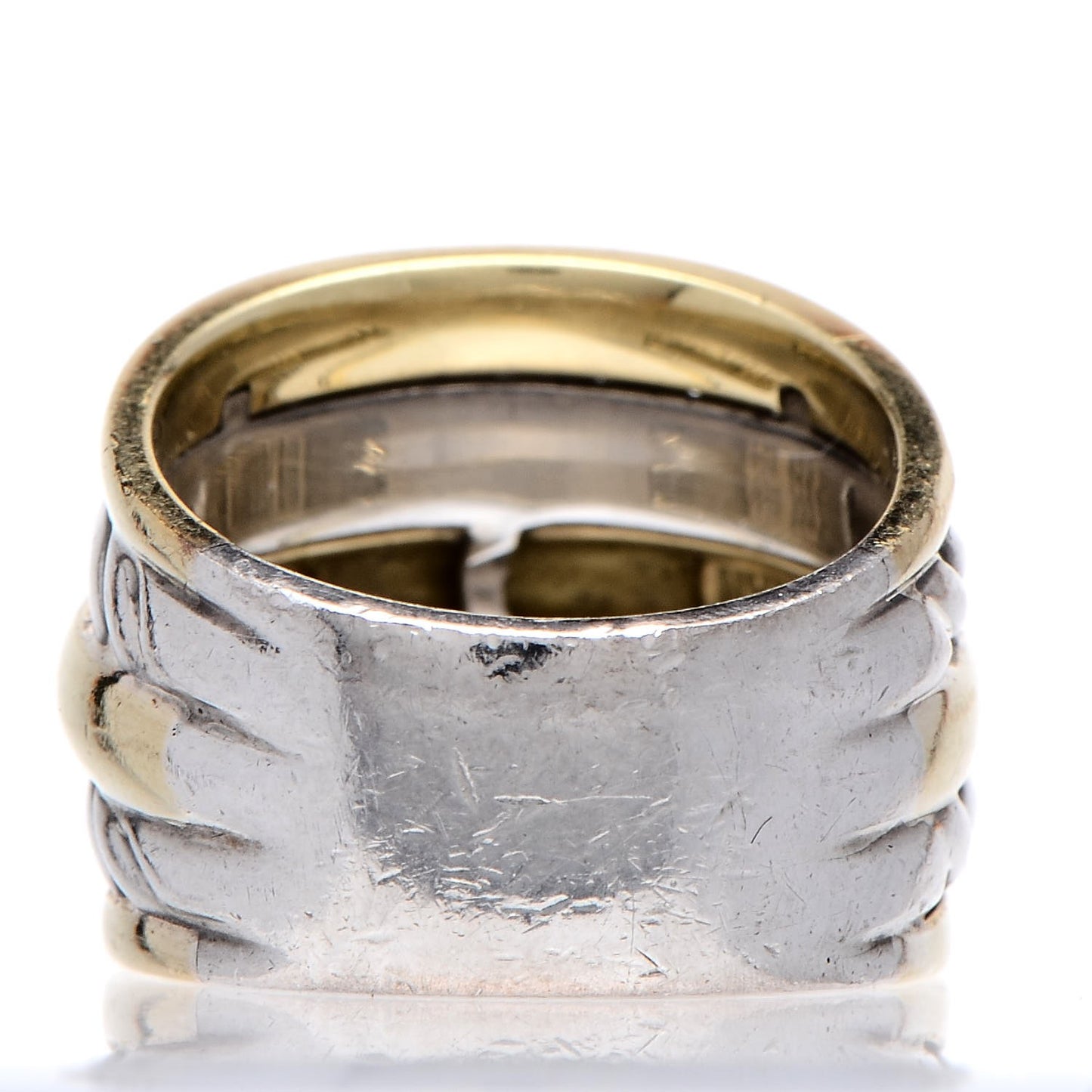 Sterling Silver 18K Yellow Gold 5 Row Cable Ring 51.9 6