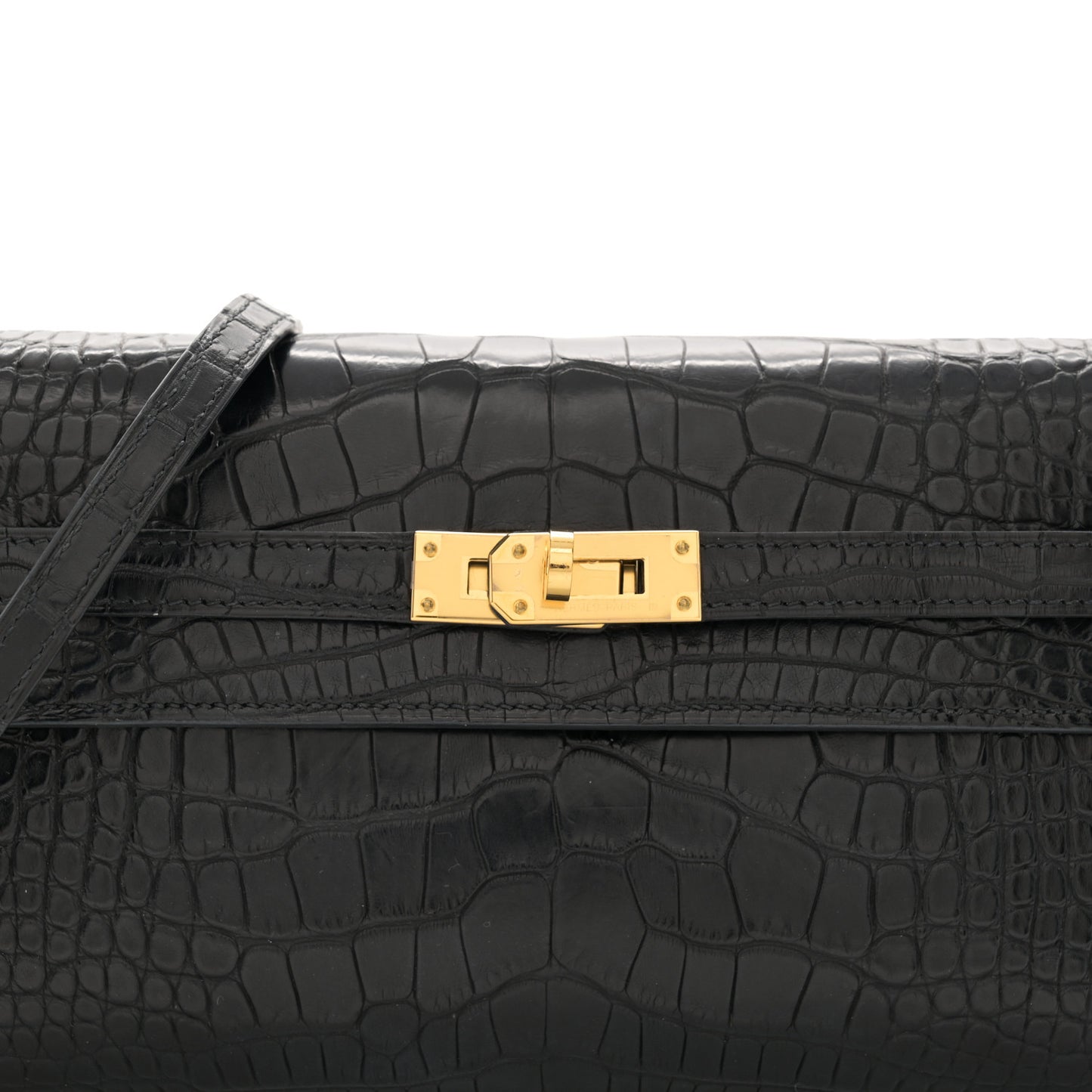 Matte Alligator Kelly Wallet To Go Black