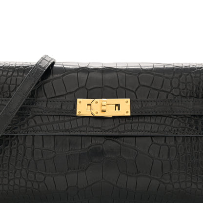 Hermes Matte Alligator Kelly Wallet To Go Black 8 of 11